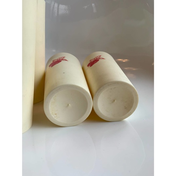 Vintage 80’s Nasco Strawberry Plastic Tumblers Cups Red Cream Set Of 4 - Picture 2 of 7